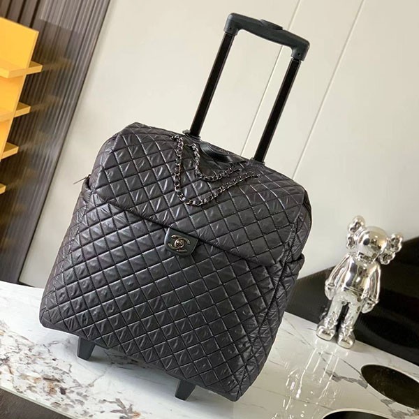 シャネル コココクーン トロリーバッグ 偽物/トラベルバッグ 旅行用 ナイロン 黒 ブラック shl89328