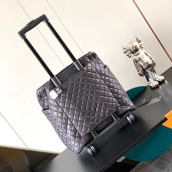 シャネル コココクーン トロリーバッグ 偽物/トラベルバッグ 旅行用 ナイロン 黒 ブラック shl89328