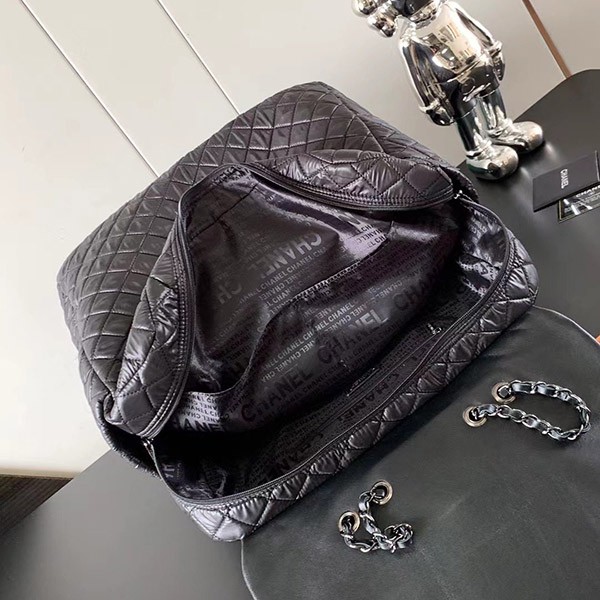 シャネル コココクーン トロリーバッグ 偽物/トラベルバッグ 旅行用 ナイロン 黒 ブラック shl89328